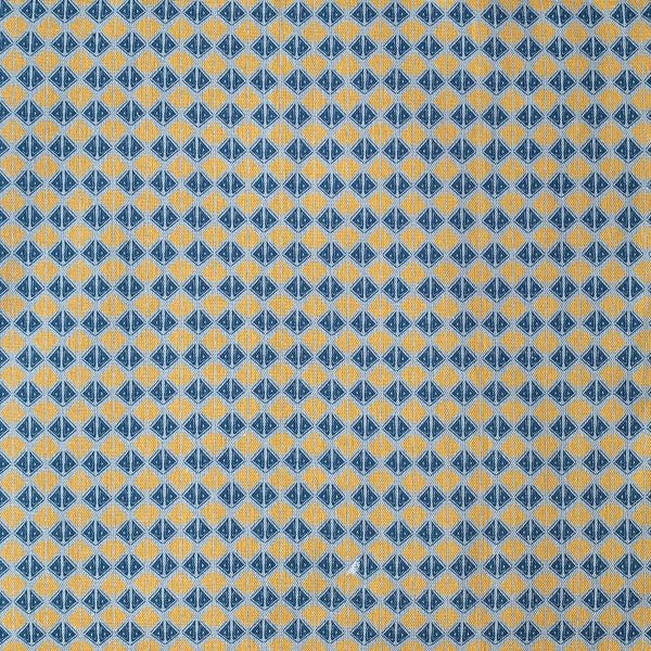 Rave Fabric in Marine Blue & Ochre