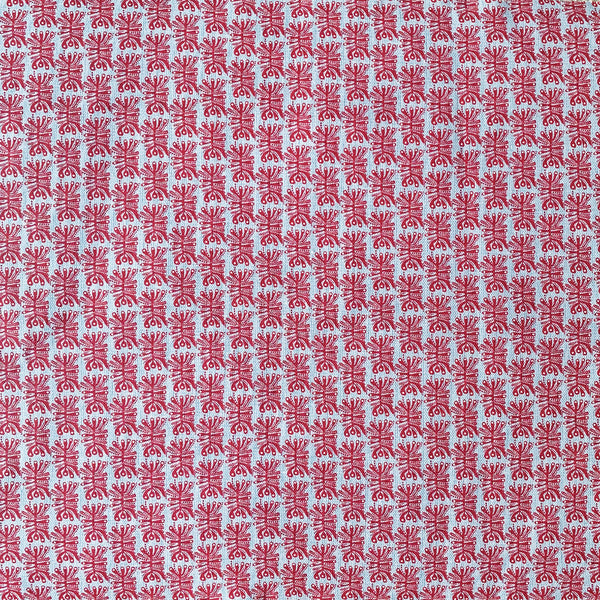 Trickster Fabric in Sky Blue & Raspberry