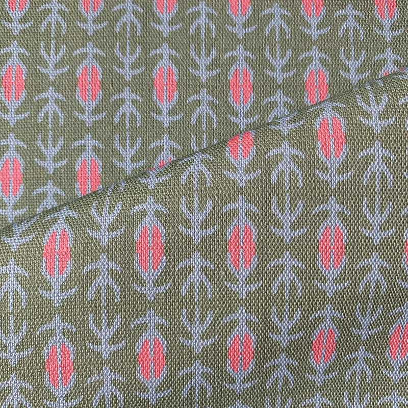Hang Loose Fabric in Lichen, Watermelon & Sky Blue