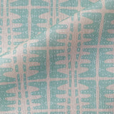 Zany Linen Print Fabric in Aqua